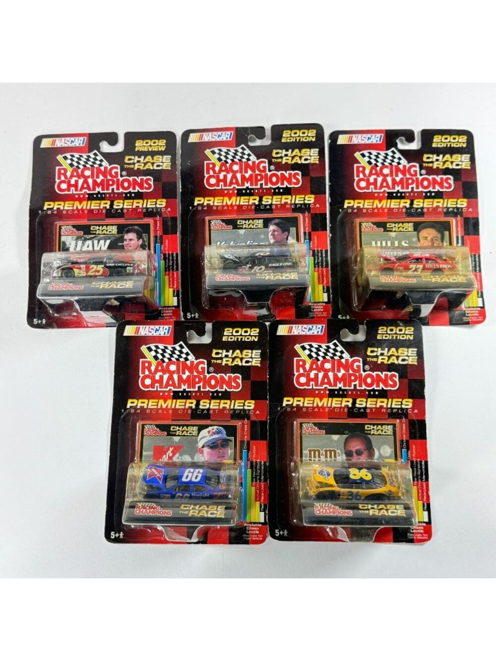 Vintage 1:64 Racing Champions NASCAR Chase The Race Premier Series Lot of 5